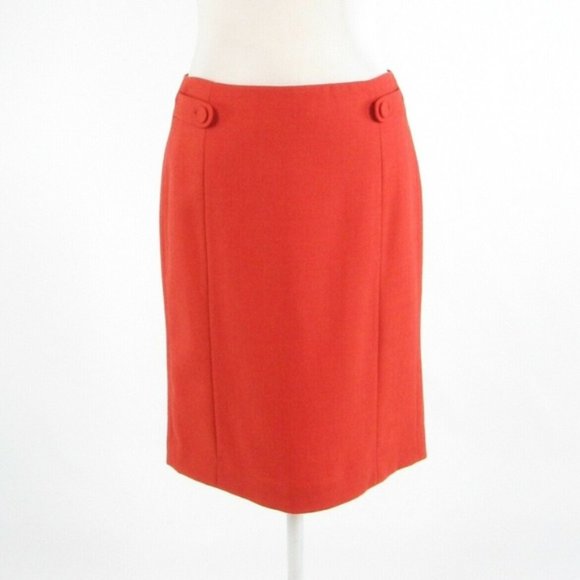 Orange color 100% wool J. CREW pencil skirt size 2